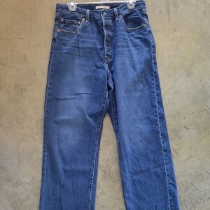 Womens Ribcage Straight Ankle Jeans